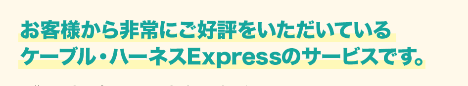 お客様から非常にご好評をいただいているケーブル・ハーネスExpressのサービスです。